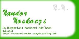 nandor moskoczi business card